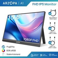 Màn hình di động ARZOPA A1- 15,6'' FHD 1080P - Màn hình máy tính xách tay siêu mỏng di động có chân đế - Màn hình IPS cho PC, MAC, Điện thoại, Xbox, PS5