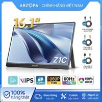 Màn hình di động ARZOPA Z1C 16.1" 60Hz FHD 1080P IPS 100% sRGB, Chân đế tích hợp | Màn hình phụ USB-C HDMI cho Laptop, PC, Mac, Nintendo Switch
