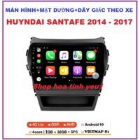 MÀN HÌNH DVD ANDROI kèm MẶT DƯỠNG XE HUYNDAI SANTAFE 2010-2014 Màn OLED C2 cấu hình ram1G-rom32G lắp sim 4G có GIẮC ZIN.