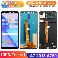 Màn hình hiển thị A750 có khung, dành cho Samsung Galaxy A7 2018 A750 A750F Màn hình Lcd Bộ số hóa màn hình cảm ứng Thay thế