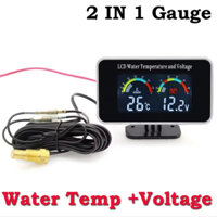 Màn Hình LCD Chống Nước Kỹ Thuật Số Xe Tải Vôn Kế Nhiệt Độ Nước Đồng Hồ Đo Nhiệt Độ Cảm Biến Nhiệt Độ 10 Mm Vôn Kế 12v Điện Áp