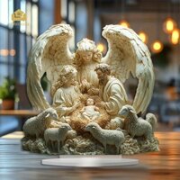 Màn hình máy tính để bàn trang trí thiên thần gia đình Acrylic cho kệ trưng bày ngày lễ góc