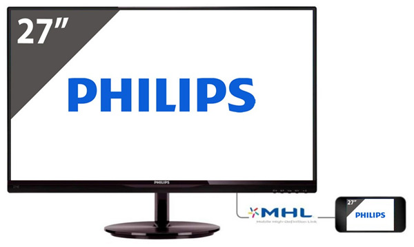 Màn hình máy tính LCD Philips 274E5QHSB - 27 inch, Full HD