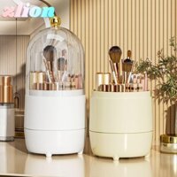 Màn hình mỹ phẩm ZLION, 360° Giá đỡ bàn chải trang điểm dung tích lớn xoay, PP chống bụi có nắp hộp đựng dụng cụ trang điểm