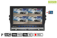 Màn hình ô tô hybrid 7 ": 4-CH, AHD / CVBS với ghi thẻ micro SD (lên đến 256 GB) cho 4 camera