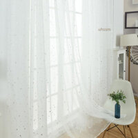 Màn hình rèm vải tuyn lãng mạn với trang trí ngôi sao Sequin cho phòng khách