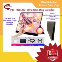 màn hình rời cảm ứng 14 inch, FULLHD, 1980x1080, 60hz, tỉ lệ 16:9, bền đẹp, di động, đa điểm