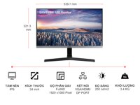 Màn hình Samsung LED 24” LS24R350FHEXXV( HDMI/VGA),  công nghệ 75Hz