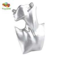 Màn hình trang sức hình vòng cổ và bông tai, Chất liệu nhựa, Ma-nơ-canh nữ, Vàng / Đỏ