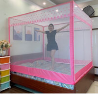 Màn khung không khoan tường - mùng chụp khung inox vuông cao cấp gấp gọn chống muỗi