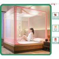 màn khung không khoan tường, mùng khung vuông inox mẫu mới sang trọng, 2 cửa chống muỗi tiện lợi