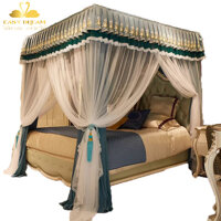 Màn khung không khoan tường -Mùng ngủ cao cấp Hiện đại đẹp mẫu màn cưới decor kiểu dáng công chúa  - Xanh Cổ Vịt - 1.8Mx2M