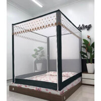 Màn khung vuông inox không khoan tường Kiều Phi - Màn khung xếp gọn, mùng khung người lớn chống muỗi bảo hành 18 tháng
