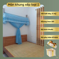 MÀN KHUNG XẾP INOX - HÀNG ĐẶT LOẠI I- CHẤT VẢI MÀN TUYN NHŨN LẠNH CAO CẤP