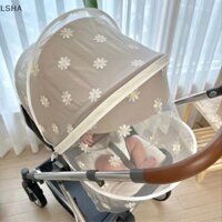 Màn Lưới Chống Muỗi Thoáng Khí Thêu Hình Hoa Cúc Cho Xe Đẩy Em Bé Mới