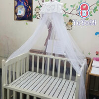 Màn ( mùng ) cho cũi, màn tuyn tròn và giá treo inox (loại đẹp) Mùng treo cũi cho bé
