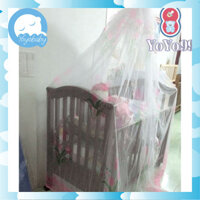 Màn ( mùng ) cho cũi, màn tuyn tròn và giá treo inox (loại đẹp) Mùng treo cũi cho bé  | YOYOBABY