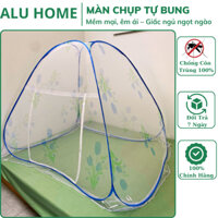Màn Mùng Chụp Ngủ Chống Muỗi Tự Bung Đỉnh Chóp Cao Cấp Gấp Gọn Tiện Lợi  1m6 1m8 2m2 Màu Xanh- Hồng