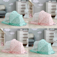 Màn mùng lưới chụp chống muỗi gấp gấp gọn thông minh che chắn cho bé sơ sinh, trẻ em ngủ, khung sắt chắn chắn