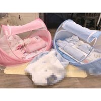 Màn mùng ngủ chống muỗi cho bé Happy Baby kèm đệm gối và nhạc - Màn nôi cho bé có túi xách siêu nhỏ gọn