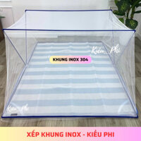 Màn mùng thông minh xếp gấp gọn cao cấp - Màn ngủ xếp inox gia đình chống muỗi Kiều Phi