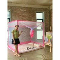 Màn ngủ khung inox 1m4, 1m6, 1m8, 2m2 - mùng khung vuông không khoan tường chống muỗi xếp gọn cao cấp Kiều Phi
