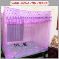 Màn tuyn dây mắc tay 1m4, 1m6, 1m8, 2m2 - mùng tuyn có cửa ngủ chống muỗi người lớn chất vải lanh thái lạnh