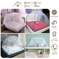 Màn tuyn hoa dầy dặn lỗ nhỏ, Mùng ngủ có cửa chống muỗi cao cấp đủ kích thước loại 1 - KT 1m6 1m8 2m2