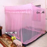 Màn tuyn Lanh Thái dây mắc 4 góc chống muỗi cho người lớn - mùng tuyn thái lạnh ren hoa giá tận xưởng