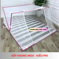 Màn Xếp Tự Bung 1m,1m2,1m4,1m6,1m8 - Mùng Xếp Thông Minh Khung Inox 304 Chống Muỗi Gấp Gọn Tiện Dụng
