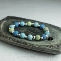 Mandala Blue Petite Silverball Bracelet