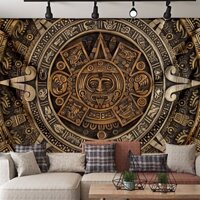 Mandala Trang Trí Nhà Cửa Cổ Lịch Aztec Lịch Văn Minh Lịch Sử Maya Mexico Văn Hóa Thảm Tập Yoga Thảm Khăn Trải Bàn