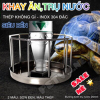 MÁNG ĂN + TRỤ NƯỚC INOX 304 BÒ SÁT RÙA CẠN SULCATA SAO ẤN ĐỘ RỒNG NAM MỸ IGUANA THÚ CƯNG RÙA NƯỚC THÉP KO GỈ giá rẽ.