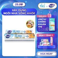 Màng bọc thực phẩm PE MyJae Đai Loan 30cmx50m dang xe châm đưt bao quan thưc phâm an toan tiên lơi