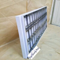 Máng đèn âm trần xương cá 3 bóng 1m2 chóa inox