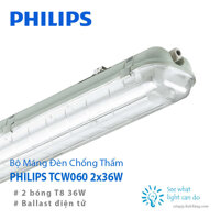 Máng Đèn Chống Thấm PHILIPS TCW060 2x36W ( 2 bóng T8 1m2 )