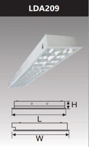 Máng đèn led phản quang âm trần 2x10w LDA209