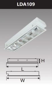 Máng đèn led phản quang âm trần 1x10w LDA109