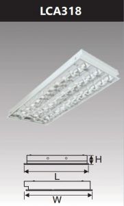 Máng đèn led phản quang âm trần 3x20w LCA318