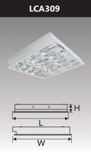 Máng đèn led phản quang âm trần 3x10w LCA309