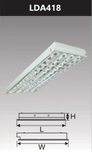 Máng đèn led phản quang âm trần 4x20w LDA418