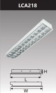 Máng đèn led phản quang âm trần 2x20w LCA218