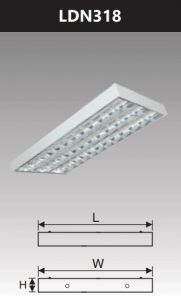 Máng đèn led phản quang gắn nổi 3x20w LDN318