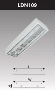 Máng đèn led phản quang gắn nổi 1x10w LDN109