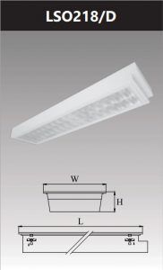 Máng đèn led tán quang âm trần chống thấm 2x18w LSO218/D
