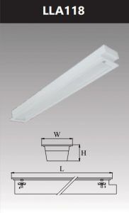Máng đèn led tán quang âm trần chụp mica 1x20w LLA118