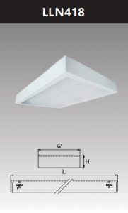 Máng đèn led tán quang gắn nổi chụp mica 4x18w LLN418