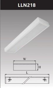 Máng đèn led tán quang gắn nổi chụp mica 2x18w LLN218