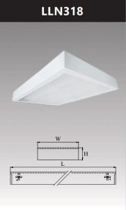 Máng đèn led tán quang gắn nổi chụp mica 3x18w LLN318