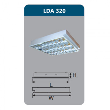 Máng đèn phản quang âm trần Duhal LDA320 3x9W